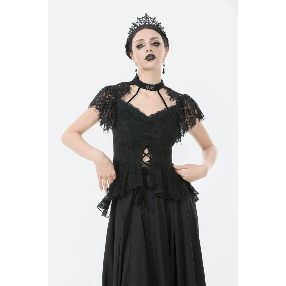 Dark in Love Ophelia Lace Corset Top in Black