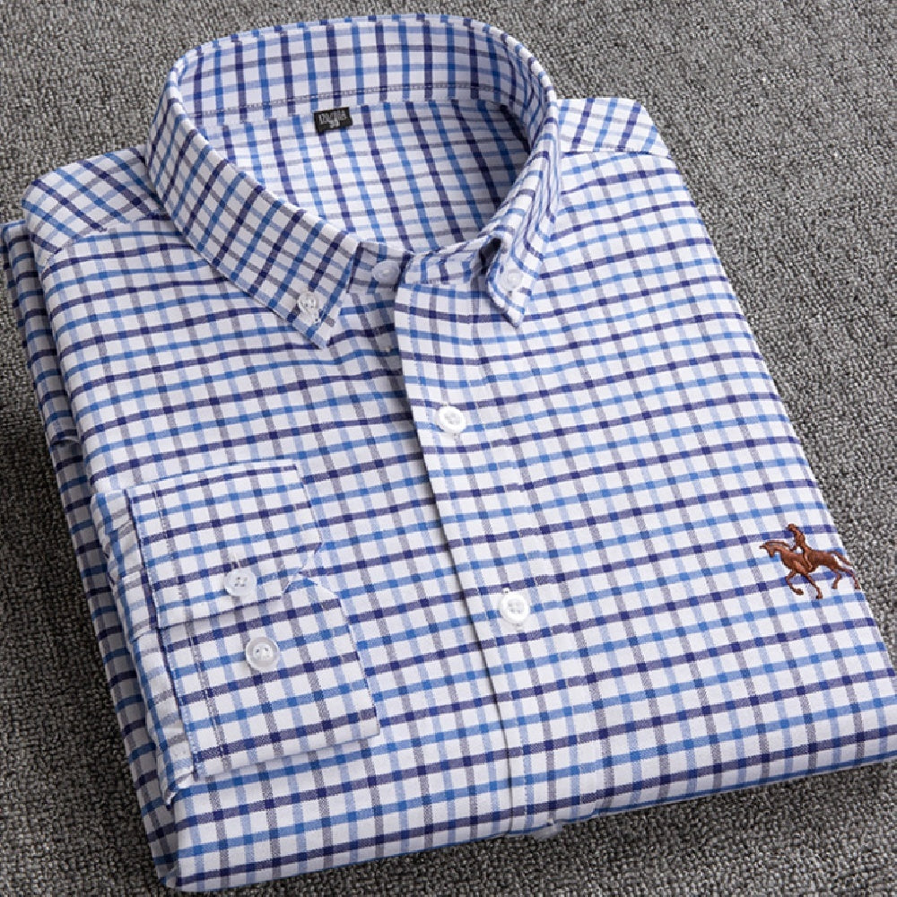 Classic Men's Oxford Cloth Button-Down (OCBD) Long-Sleeve Shirt, Plus Sizes