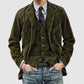 Men's Classic Warm Corduroy Jacket and Waistcoat