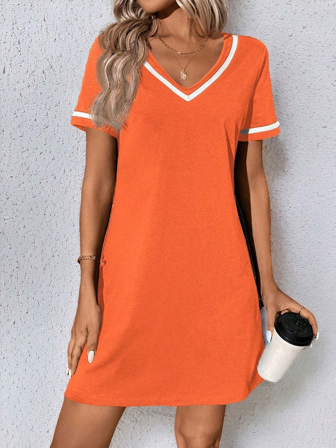 Women's Tennis-Style Dress, Casual Short-Sleeve Dress, Multi Colours