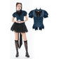 Dark in Love Gothic Academy-Striped Puff-Sleeve Blouse