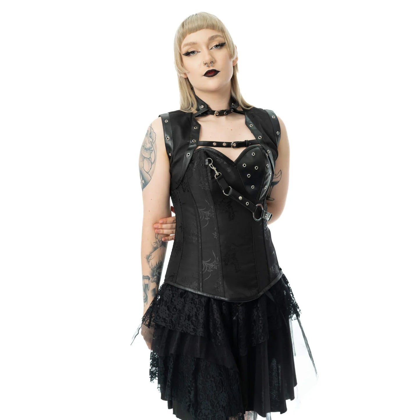 Vixxsin Ebony Two-Piece Corset in Black