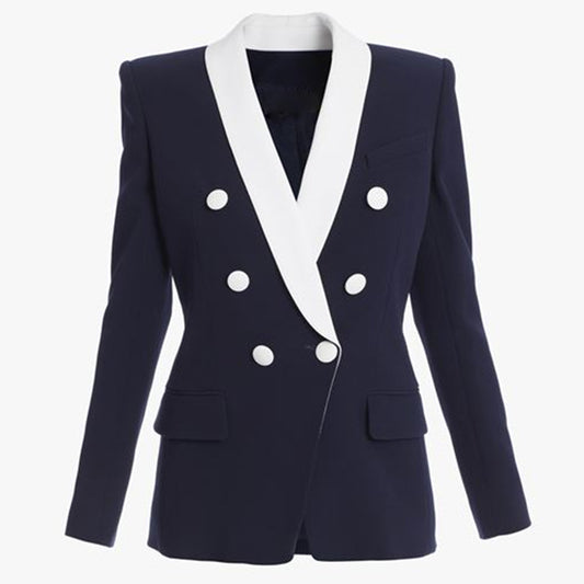 Women's Fashion Tailored Double-Breasted Jacket