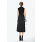 Dark in Love Punk Layered-Pocket Cutout Belted Long Skirt