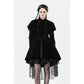 Dark in Love Lilith Officer Velvet High-Collar Coat in Black
