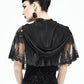 Gothic Fashion Womenswear Dark Lace Mesh Hooded Cloak
