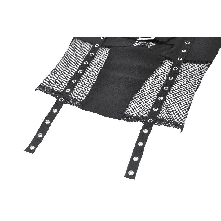 Dark in Love Bondage Mesh-Panel Buckle Halter Top