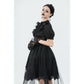 Dark in Love Ebon Rose High-Low Mesh and Lace Goth Dress