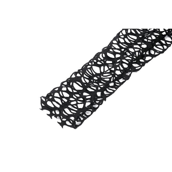 Dark in Love Darcy Black Distressed Net Women's Top