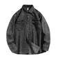 Washed Denim Shirt Coat Men's Loose Overshirt