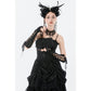 Dark In Love Victoria Black Lace Bow Mini Handbag