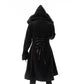 Poizen Industries Eirwen Fur-Trimmed Coat in Black