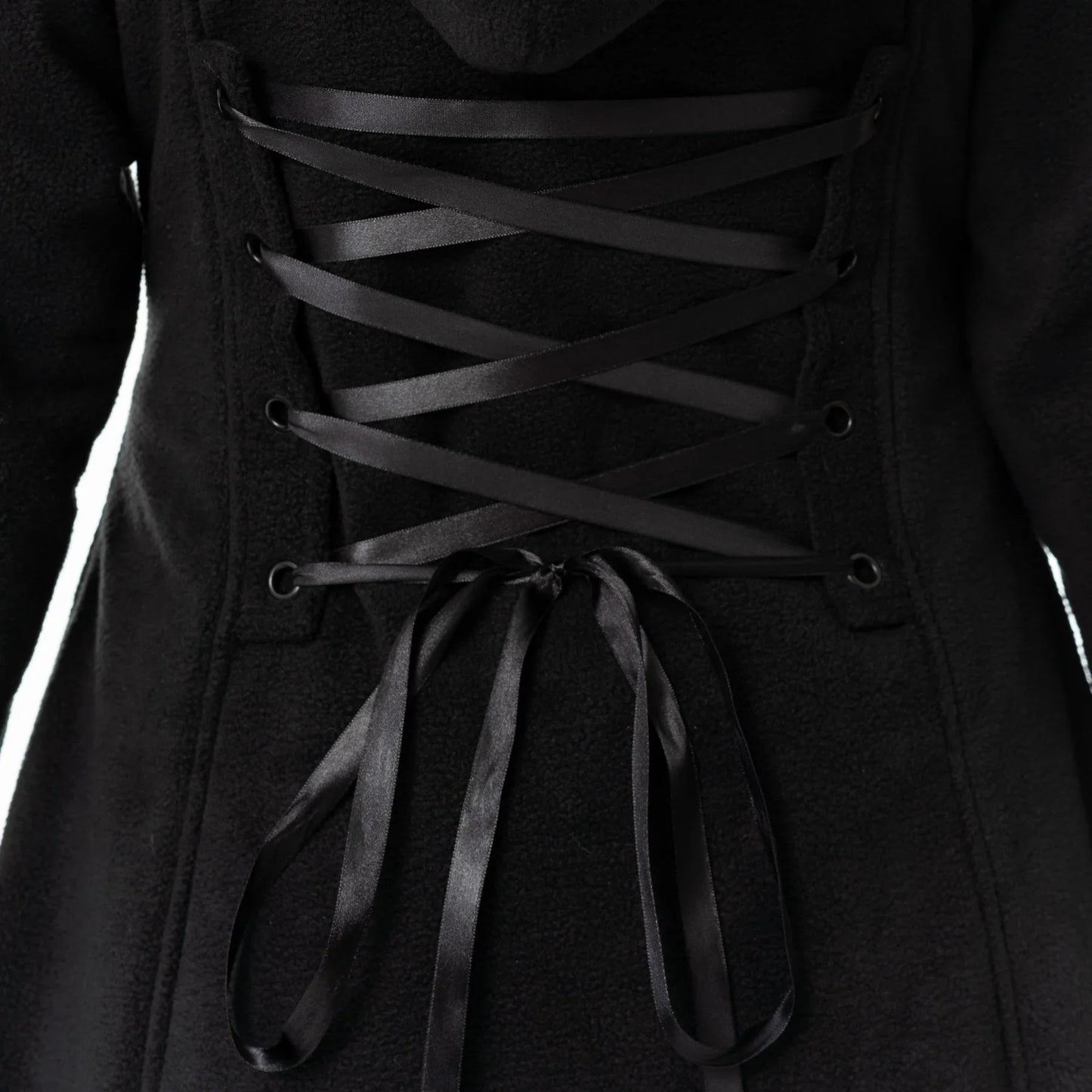 Poizen Industries Eirwen Fur-Trimmed Coat in Black