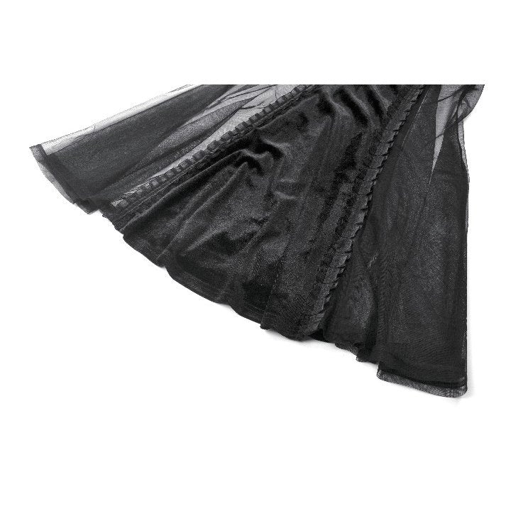 Dark in Love Lilith Red and Black Mesh Panel Goth Gown