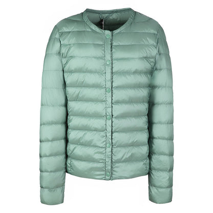 Lightweight Down Jacket, Women's Collarless Short Coat, Multi Colours