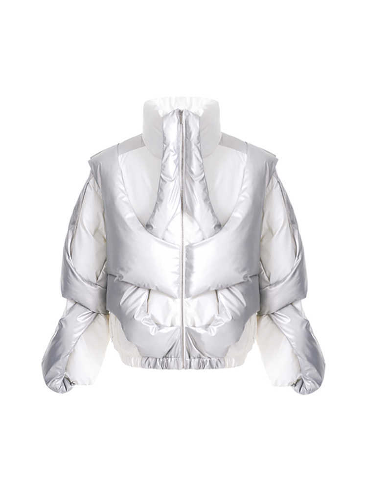 Vireous Deconstructed Avant Garde Unisex Thickened Down Cotton-Padded Coat