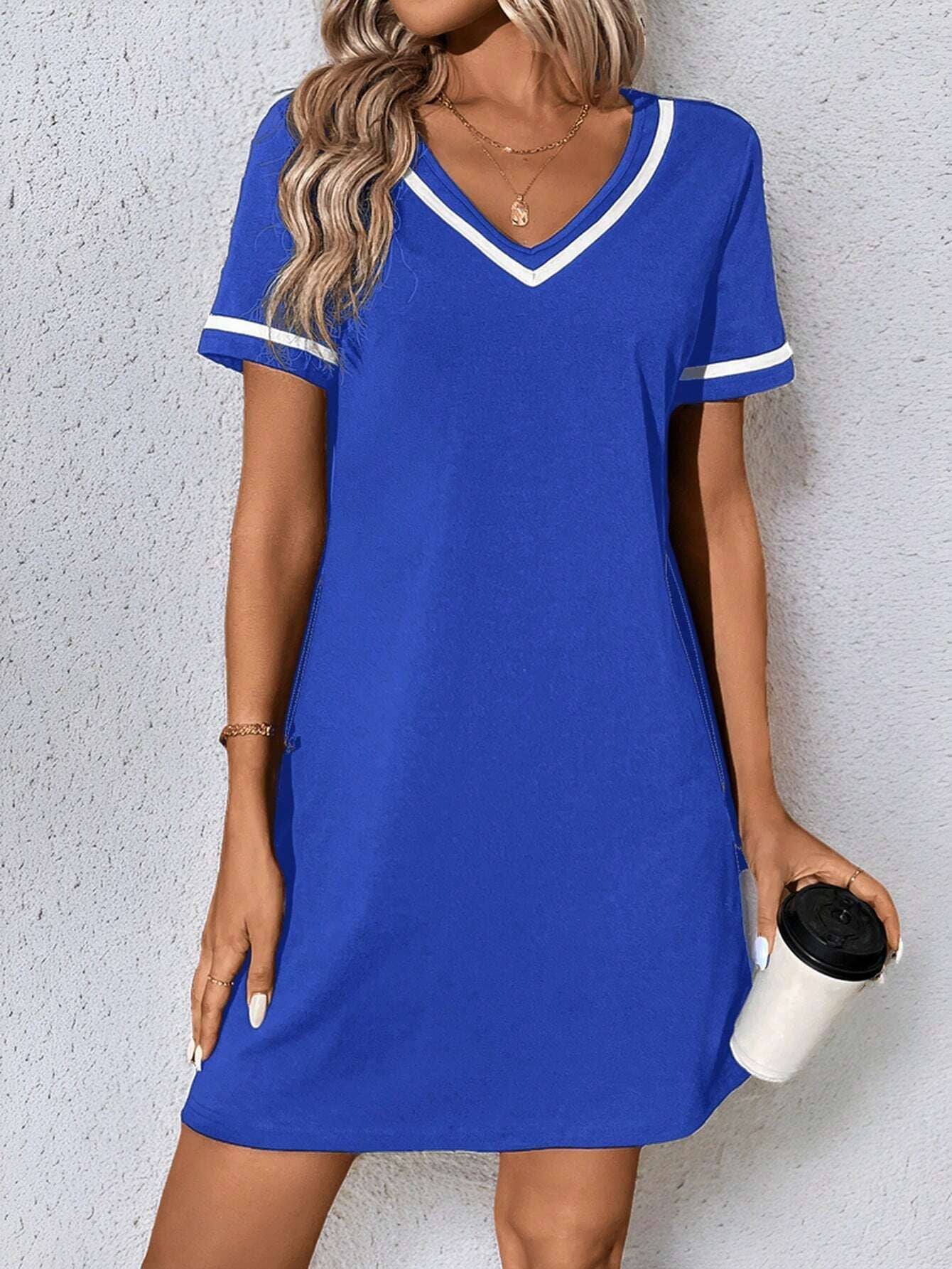 Women's Tennis-Style Dress, Casual Short-Sleeve Dress, Multi Colours