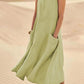 Summer Sleeveless Long Smock Dress with Pockets, Plus Sizes