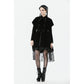 Dark in Love Lilith Officer Velvet High-Collar Coat in Black