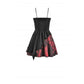 Dark in Love Nyssa Black and Red Strap Detail Goth Mini Dress