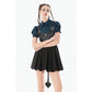 Dark in Love Gothic Academy-Striped Puff-Sleeve Blouse