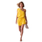 Vireous Cotton-Linen One-Shoulder Sleeveless Summer Top and Shorts Set