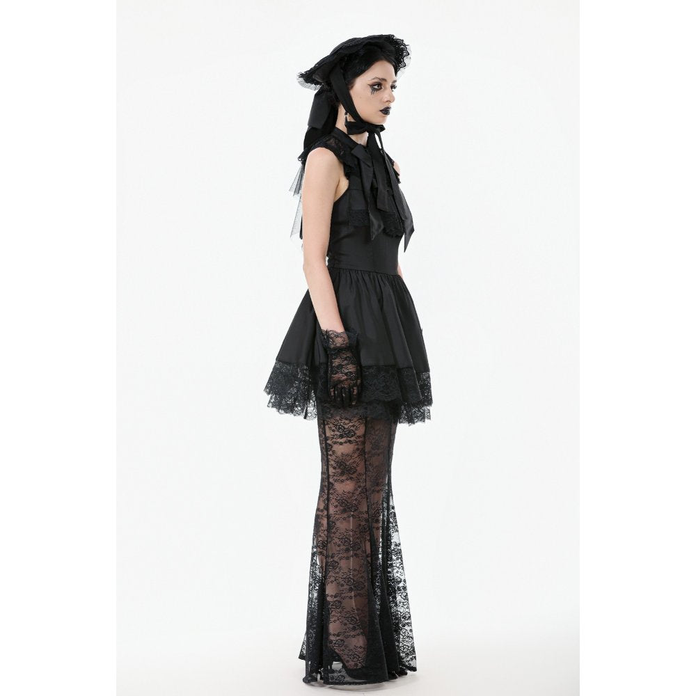 Dark in Love Evangeline Lace-Trimmed Goth Sun Hat