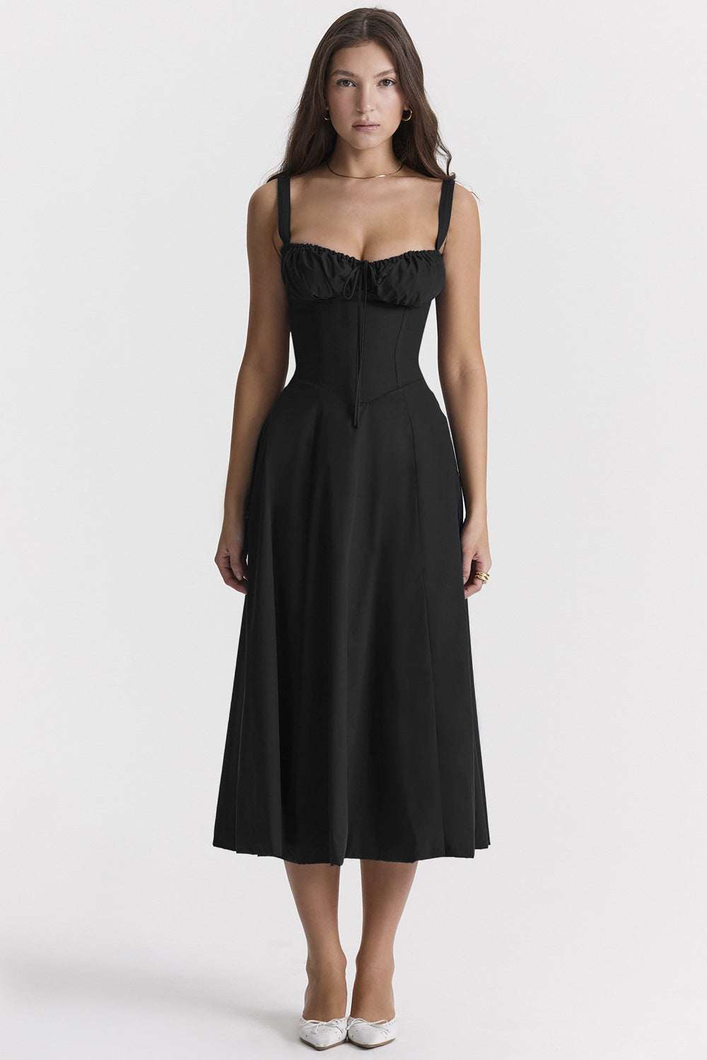 Vireous Suspender Dress French-Style High Split Summer Dress  Vireous.Shop