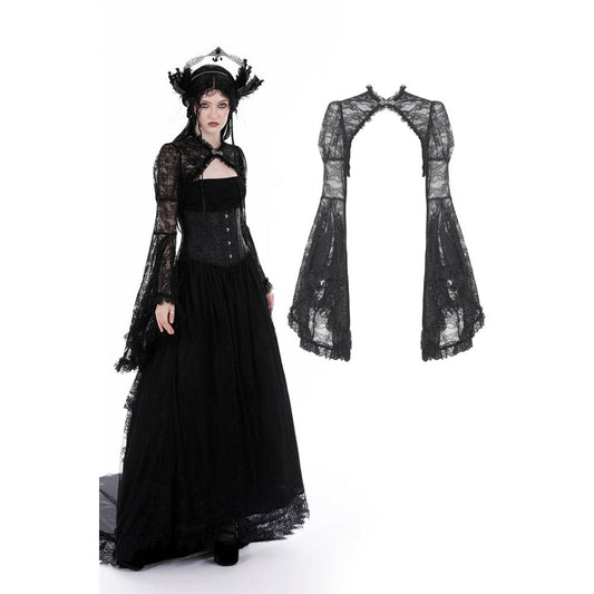 Dark in Love Belladonna Lace-Bell Sleeve Goth Shrug