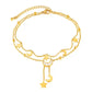 Cassia Luxe 18K Gold Double-Layer Celestial Moon and Star Gold Anklet