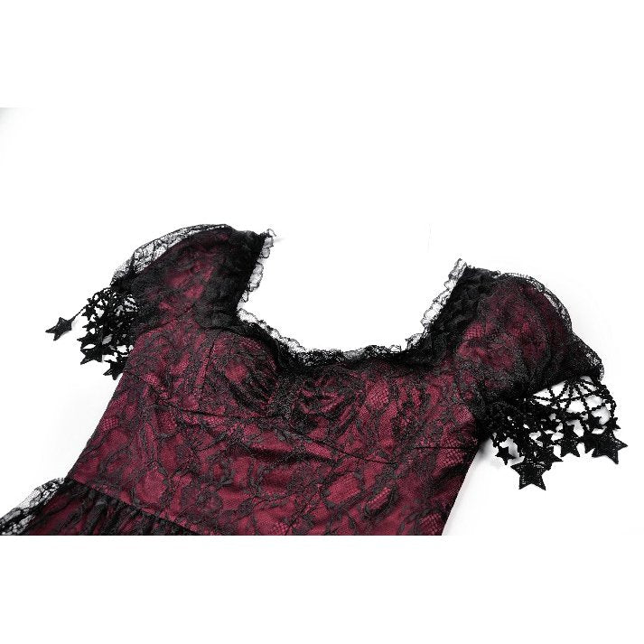 Dark in Love Red Black Lace Princess Dress