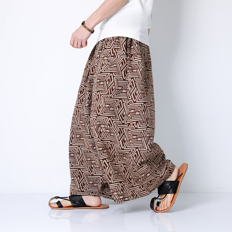 Unisex Ethnic Large Baggy Pants, Beach Pants