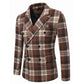 Men's Loose-Fitting Thickened Plaid Jacket, Autumn and Winter Collection