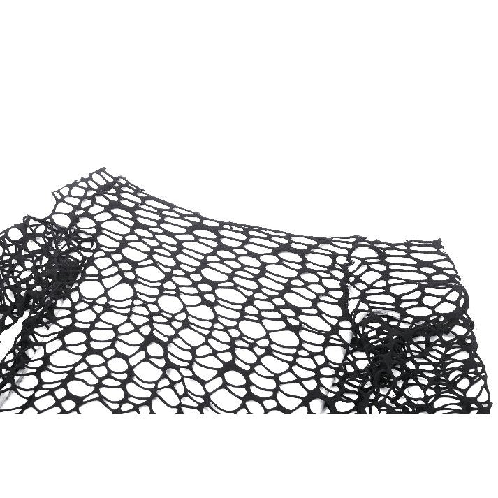 Dark in Love Darcy Black Distressed Net Women's Top