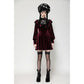 Dark in Love Verity Burgundy Velvet Dress with Black Gothic Lace