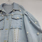 Vireous Fashion Pearl Encrusted Women's Denim Coat