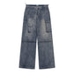 Multi-Pocket Straight-Leg Men's Cargo Jeans