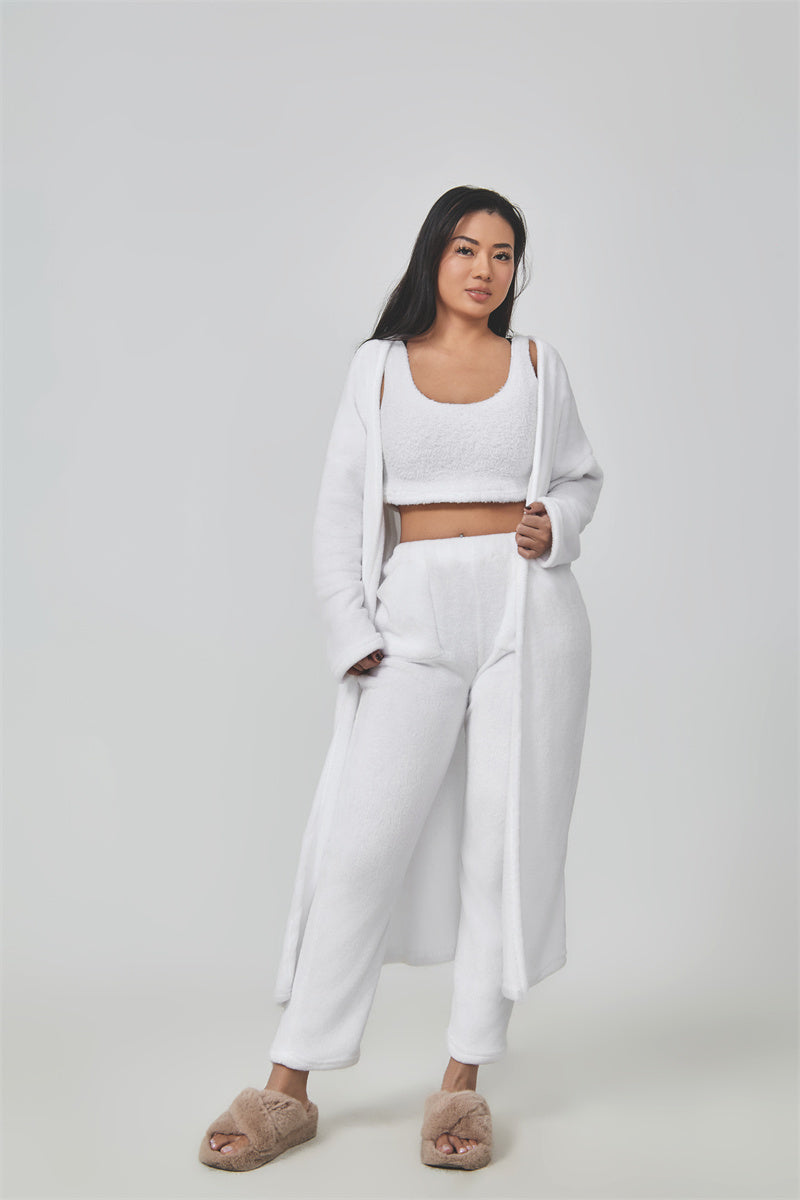 Women's Cozy Pyjama Set, Three-Piece Lounge Set