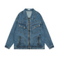 Punk Old Wash Denim Unisex Short Coat