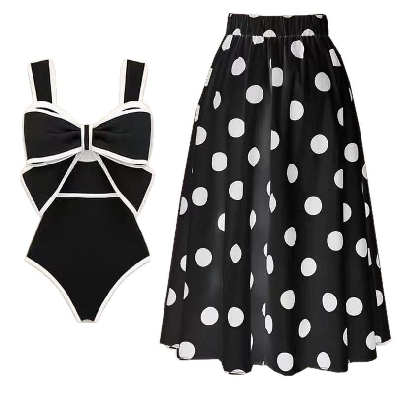 Women's One-Piece Classic Swimsuit with Matching Cover Up Skirt