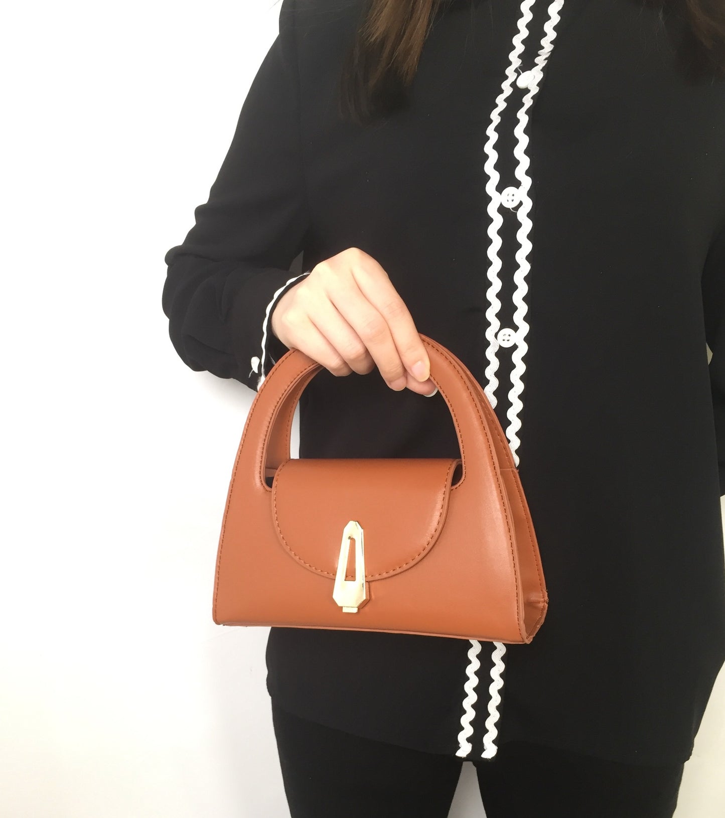 Vireous Retro Lock Messenger Handbag