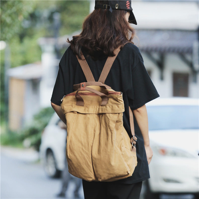 Lazy Style Artist Large-Capacity Canvas Backpack