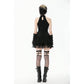Dark in Love Bondage Mesh-Panel Buckle Halter Top