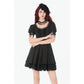 Dark in Love Gothic Lace Square-Neck Puff-Sleeve Dress