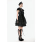 Dark in Love Morwenna Bat Mesh Layered Goth Mini Dress