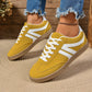 Lace-Up Round Toe Sneakers, Fashion Sports Slip-On Casual Flats