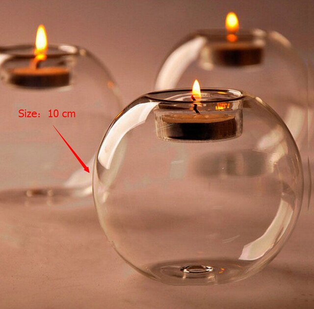 Nordic-Style Round Glass Hollow Candle Holders