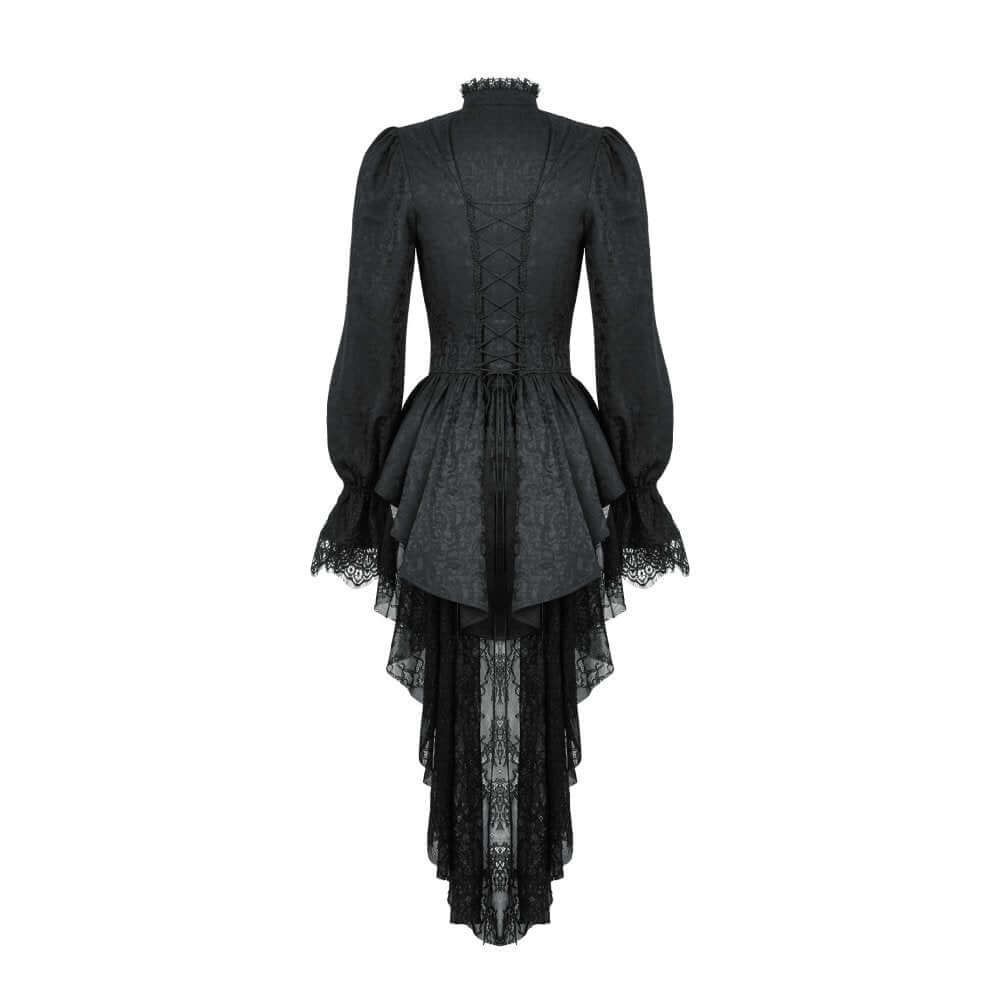 Dark in Love Felicity Gothic Lacy Zip-Up Tailcoat Shirt