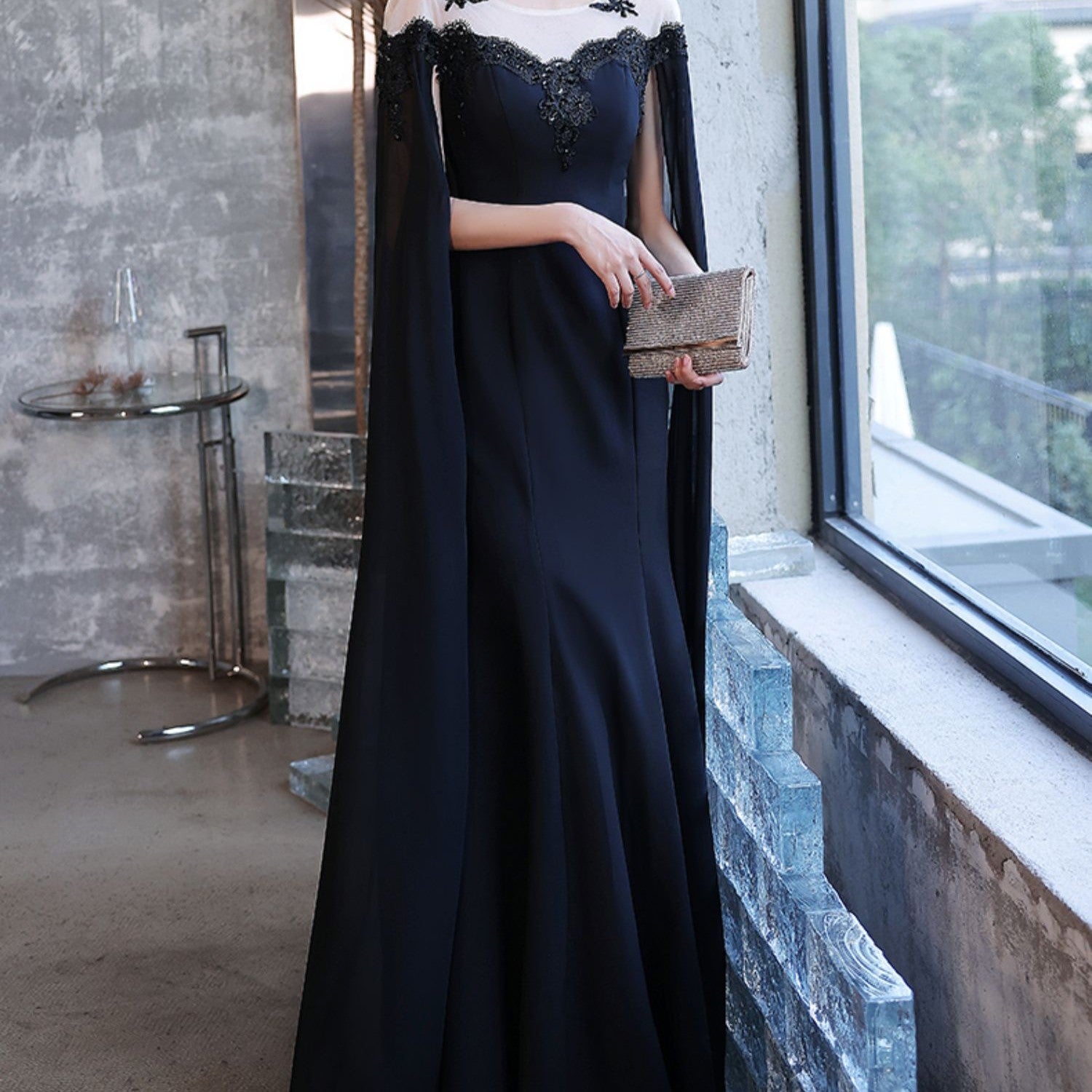 Vireous Classic Elegant Black Evening Dress  Vireous.Shop
