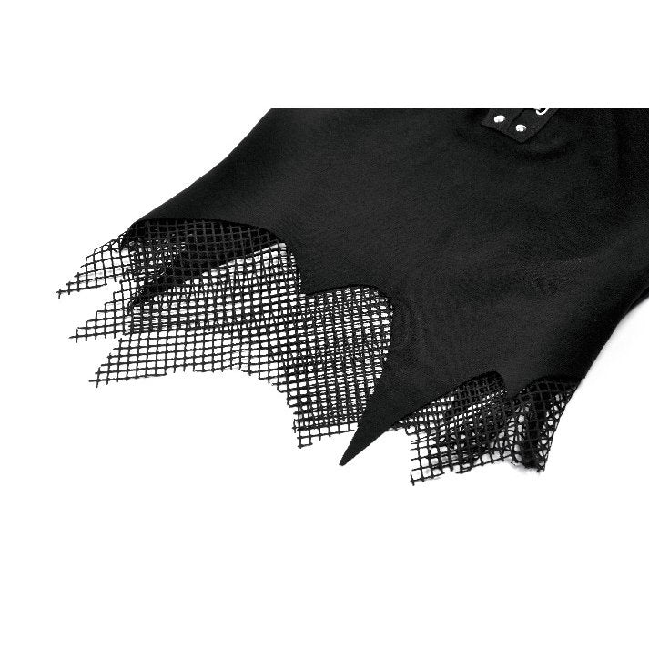 Dark in Love Dark Punk Mesh Chain Layered Top